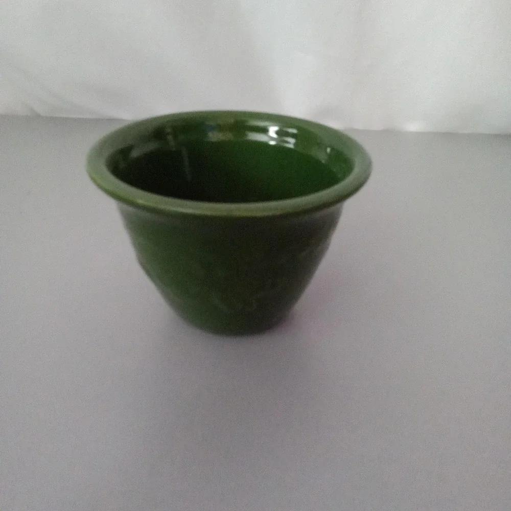 Vintage Genuine Oven Serve Ware Green Ramekin Custard Cup USA Made Stoneware